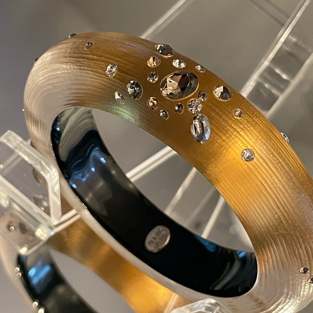 Alexis Bittar Lucite Bangle with Crystals
